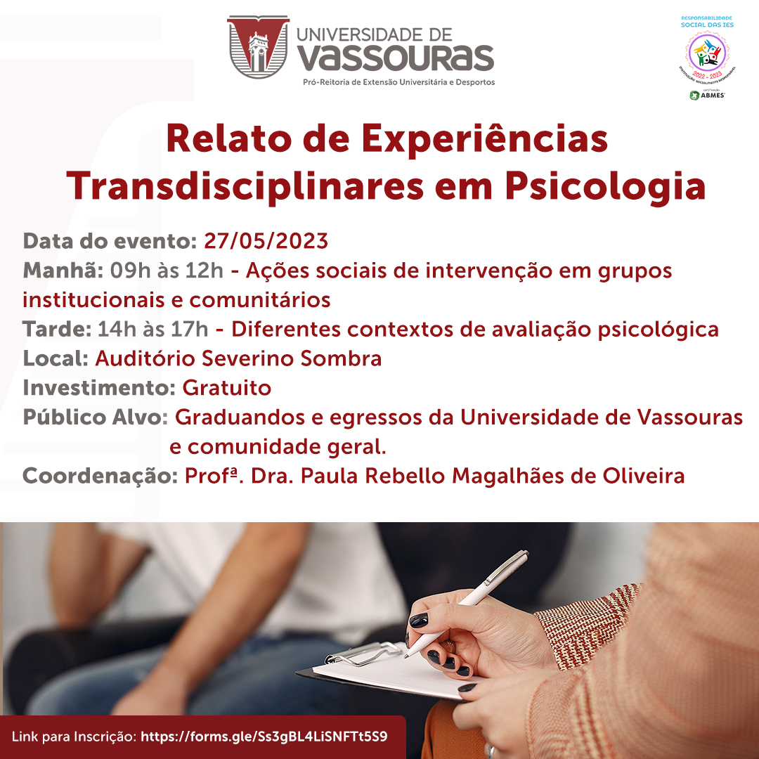 Relato de Experiências Transdisciplinares em Psicologia – Univassouras